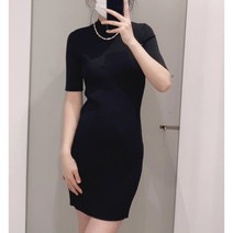 카라 니트티 셔링 어깨 유닛 골지 직장인 배색 슬림 반소매 브이넥