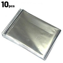 군용반합 백패킹 군용 코펠 Outdoor PET Insulation Emergency Blanket Survival First-aid Kit Military Rescue Wind, [04] Silver 10pcs