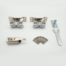 슬라이딩도어 행거도어용 도어 4륜호차2개+스토퍼2개+가이드1개 로라 롤러세트 도어레일호차