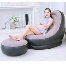 사무실 점심시간 휴게실 휴게소 1인용 에어쇼파(+발판포함) 취침, 에어쇼파 퍼플