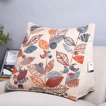 웨지 필로우 위편한베개 계절베개 일체형베개 빨아쓰는경추베개 역류방지베개 역류성베개 면과 린넨 패브릭 소파 베개 쿠션 침대 등받이 쿠션 부드러운 가방 삼각형 큰 포옹 베개 현대, 나뭇잎, 60Wx50Hx30cm