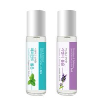 더허브샵 아로마 롤온 2종 SET 라벤더 1개 + 페퍼민트 1개, 1세트, 8ml