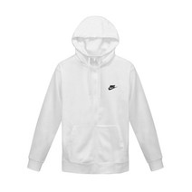 나이키 NSW 클럽 기모 후드집업 화이트 남자 스포츠 트레이닝 플리스 긴팔 풀집 BV2645-100