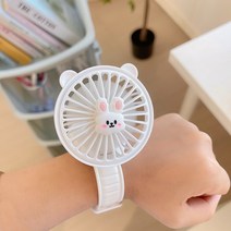 귀여운 팔찌 선풍기 여름커플 미니 곰돌이 휴대용 시계 선풍기, 토끼-시계 선풍기