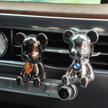 메탈 베어브릭 차량용 방향제 용기 (색상선택), 블랙색상