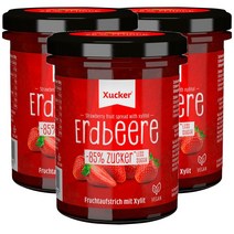 슈카 Xucker Strawberry jam 독일 로우슈가 딸기 스프레드 잼 220g, 3팩