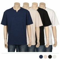 남자옷도매 라운드 브이 트임 반팔 티셔츠