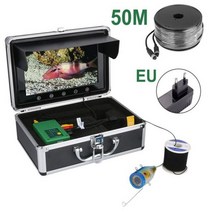 어탐기 어군 탐지기 감지기 호환 휴대용 DVR 수중 낚시 카메라 백색 LED 15 개 IR 램프 강 및 겨울 얼음 낚시용 1204*600 화면 10 인치 1080P, EU 50M