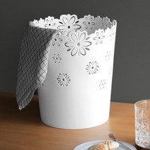 휴지통 오픈형 원형 화장대 가정용 미니 플라워, 플라워휴지통소(퍼플)