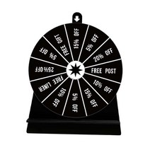 GHSHOP 턴테이블 마시는 휠 12 상금 슬롯 포춘 게임 파티 용품을위한 재미있는 파티 보드 게임, 15cmx20cm, 아크릴, 검은색