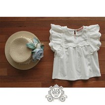 클로이샵 여아 공주 블라우스 셔링 여름 블라우스