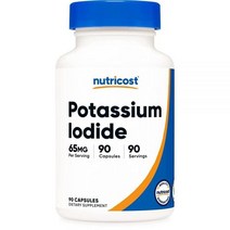 뉴트리코스트 요오드화 칼륨 KI 90캡슐 1회 제공량당 요오드 65mg 채식주의자 GMO 프리 및 글루텐