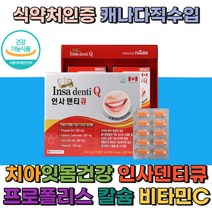 식약처인증 인사덴티 큐 치아 잇몸 영양제 칼슘 뼈 건강 프로폴리스 옥수수수염 추출분말 비타민C 신경 근육기능 골밀도 유지 입냄새 캐나대 직수입, 1개, 120정