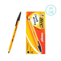 BIC 오렌지 유성펜 0.7mm 12개입 흑색