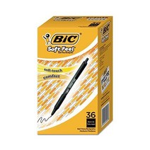 빅 Bic 소프트필 볼팬 잘써지는볼펜 검정 1mm 36개입, 검은 색