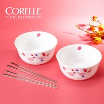 코렐 신상품 접시 공기 대접 그릇 홈세트, 코렐 핑크브리즈 면기소 2인 4p