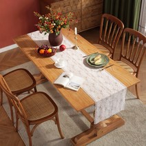 캐프마켓 플라워 레이스 테이블러너 원형 사각 테이블보 식탁보, 03 블라썸, 4인용 40 x 180 cm