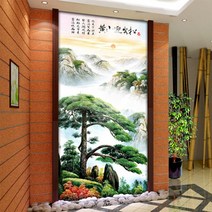 푸아이 3D 보석십자수 소나무 풍경 55x100 DIY 집들이 선물 인테리어 소품(사이즈 7종)+행운십자수(30x30) LMP360, 1세트, 55x100cm