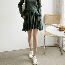 코지23 / 여자 꾸안꾸 코디 편한 화사한 데일리 코튼 스커트