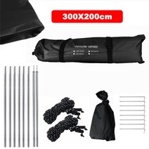 중고 루프탑 텐트 루프 렌탈 하드탑 차량용 SUV 자동차 쉼터 그늘 캠핑 사이드 지붕 상단 천막 방수 UV 휴대용 옥상 비 캐노피, [11] Black 3x2m