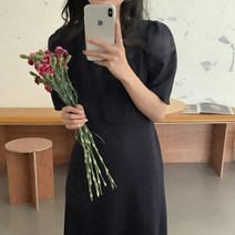 마아 봄 여름 하객원피스 블랙 반팔 결혼식 피로연 상견례 롱원피스 르뚜앙