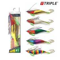 트리플 틴셀 빅 타코 에기 대왕 문어에기 삼발이 피문어 낚시, #5 색동