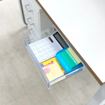 올지 부착식 히든서랍 책상밑 무타공 반자동 스톱, 화이트 1단, 대형 L, 화이트, 1개