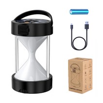 ANKRIC 휴대용 충전식 무선 LED 아웃도어 캠핑 랜턴 전랜턴 태양광/USB충전, 블랙