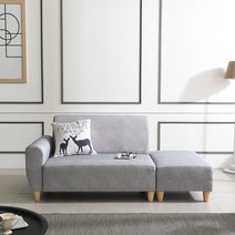 아로미가구 엘사 방수방염 패브릭 2인용소파, 엘사2인_B양팔(본품), 방수방염_그레이