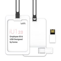 레빗 IU1 사원증 USB2.0 메모리 카드홀더 다크그레이, 64GB