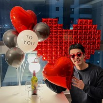 하피블리 생일이벤트 빅하트 풍선 생일파티용품 세트, 생일가랜드