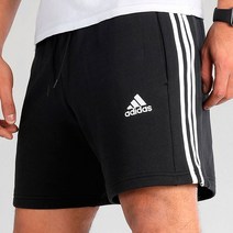 아디다스 남성 블랙 삼선 면 반바지 데일리 캐주얼 스트라이프 쇼츠팬츠