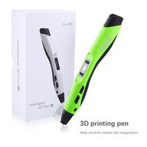 SUNLU SL-300 3D 인쇄 펜 창조적 선물 LCD 디스플레이 1.75mm PLA ABS 필라멘트 아이 크리스마스, 03 SL-300-green_02 UK