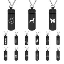 강아지 유골함 스톤 반려견 반려동물 고양이 알루미늄 합금 실린더 기념 보석 펜던트 목걸이, w-21
