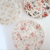 클레이탄 앤틱 플라워 플레이트 20종 다이닝 메인 브런치 디저트 접시, 다이아나 로제, 핑크 원형 플레이트 스몰(S)