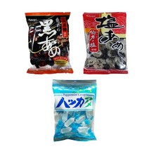 카수가이 인기사탕 3종 각1개씩 세트(총3개)디저트캔디흑소금박하별종합과일, 1세트