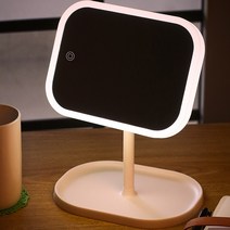 터치링 LED 조명 거울 라운드 메이크업 화장대 가로형, 화이트