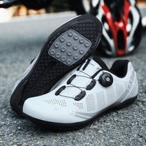 TABOLU 로드바이크 MTB 입문용 클릿슈즈 평페달슈즈 자전거신발, 39, 화이트(평페달)