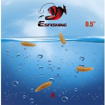 ESFISHING 소프트웜 미끼 얼음 낚시 액세서리 인공 플라스틱 소금 및 향기 구더기 0.5 인치 100 개, 4.A - 0.5in 100pcs