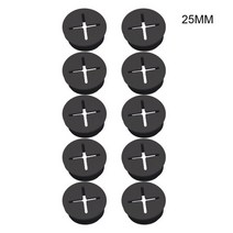 케이블 글랜드 전기부자재 자재 용품 10 pcs 코드 그로밋 실리콘 커버 가구 구멍 커버 사무실 pc 책상 은폐 와이어 보호, 25mm-bk