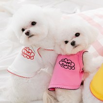 세븐컨셉 강아지 옷 애완 동물 봄과 여름 얇은 조끼 작은 개 민소매 고양이 옷, 화이트