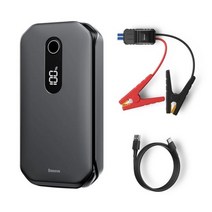 점프앤고 Baseus 1000A 자동차 점프 스타터 보조베터리 12000mAh 휴대용 배터리 스테이션 3.5L/6L 자동차 비상 부스터 시작 장치, 검정, 폴란드