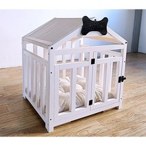 RUNCATS 원목 펫 강아지 하우스 루프형 DIY 강아지 하우스, B타입-시원한 타입-백아이보리-하얀지붕