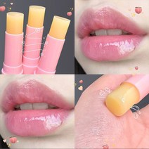 [립밤] 천연 피치 립밤 온도 변화 컬러 립스틱 모이스처라이징 수분공급 오래 지속되는 립 케어 툴 메이크업 화장품, 한개옵션1, 04 peach transparent 01