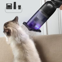 Fowod 무선 스마트 털청소기 강아지 고양이 자동 털제거기 반려견 털흡입기 usb 충전식 휴대식, 블랙
