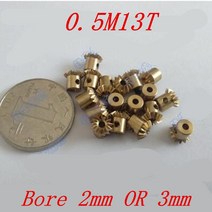 웜 베벨 오무 기어 2pcs 1:1 황동 0.5m13t 0.5 모듈러스 13 이빨 내부, bore 3mm