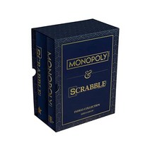 WS Game Company 모노폴리 및 스크래블 인디고 북셸프 게임 컬렉션