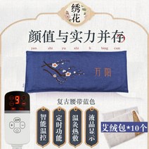 전기 가열 소금 주머니 굵은 소금 찜질팩 뜸 전기 물리치료 가정용, 자수 블루 (10매 약봉지) + free