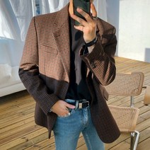 남성 봄 가을 남친룩 트렌드 빈티지 체크 자켓 캐주얼 하운드투스 잉글랜드 재킷