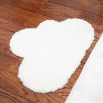 라클라우드침대 플러시 클라우드 매트 카펫 러그 양모 침대 드레싱 테이블 공주 방 미끄럼 방지 편안한 청소하기, 흰 양털, 90x110cm, 씨엔